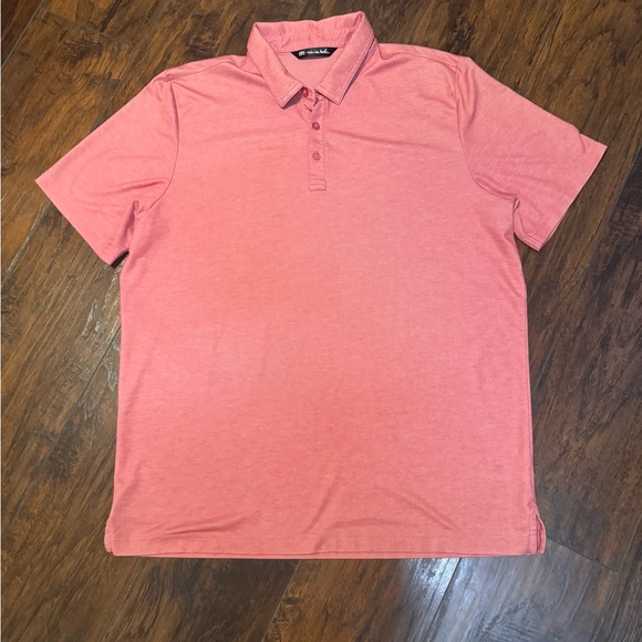 Travis Mathew Other - Travis Mathew Men's Size 2XL Red Heathered Short‎ Sleeve Golf Polo Shirt Logo
